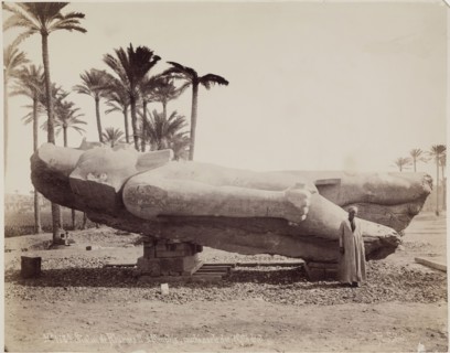 J. Pascal Sébah, Turkish, active ca. 1823-1886, Statue of Ramesses II Resting on Its Back at