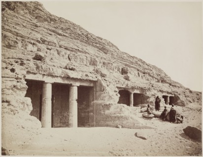 J. Pascal Sébah, Turkish, active ca. 1823-1886, Northern Tombs at Beni Hasan, 19th century, albumen