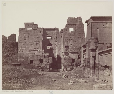 Henri Béchard, French, 1869-1889, Madinet Habu, Exterior of the Entrance Gate of Mortuary Temple of