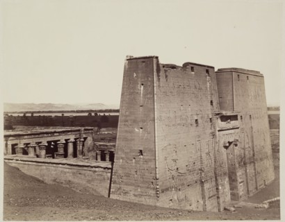 Anonymous Artist, Temple of Edfu, 19th century, albumen print, Image: 8 1/4 × 10 1/2 inches (21 ×
