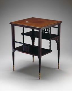 attributed to A. and H. Lejambre, American, 1865 - 1907, Table, ca. 1880, mahogany, rosewood inlaid