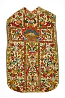 Unknown (French), Chasuble, 19th century, Foundation of linen, plain weave Embroidered in stem