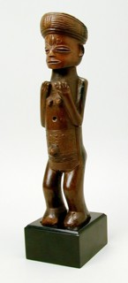 Lwena, African, Female Figure, early 20th century, Wood, Overall: 11 3/4 × 3 × 3/4 inches (29.8 × 7