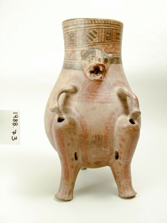 Nicoya/Guanacaste, Precolumbian, Vessel in the Form of a Jaguar, between 1000 and 1500, orange ware
