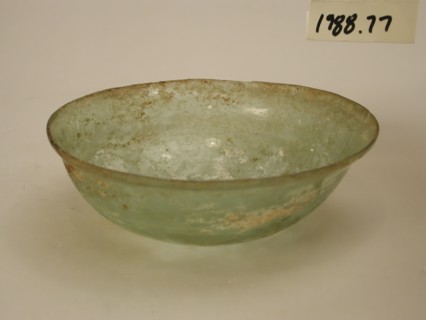 Roman, Bowl, 4th/5th Century AD, free blown glass, height x diameter: 2 x 5 1/8 in.