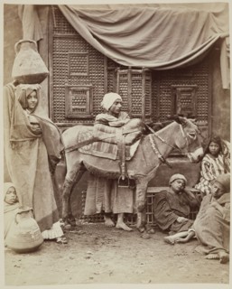 Anonymous Artist, Donkey Boys, 19th century, albumen print, Image: 10 × 8 inches (25.4 × 20.3 cm)