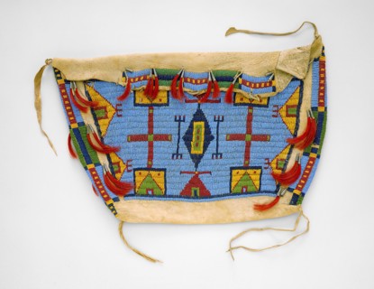 Sioux, Native American, Storage Bag, 1890, deerskin and glass beads, Overall: 13 1/2 × 20 × 1 3/8