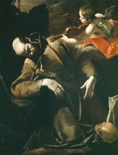Gioacchino Assereto, Italian, 1600 - 1650, St. Francis of Assisi in Ecstasy before a Cherub with a