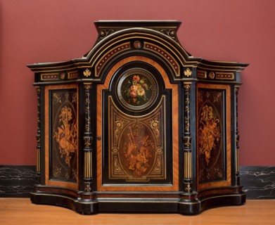 attributed to L. Marcotte and Company, American, 1849-1880, Music Cabinet, ca. 1875, ebonized