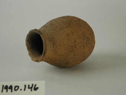 Egyptian, Jar, between 3500 and 3100 BCE, Terracotta, Overall: 4 3/4 × 3 1/4 inches (12.1 × 8.3 cm)