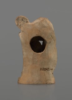 Terracotta figurine of a youth with a terracotta mask; maker, Hellenistic period, circa 332–30 BC