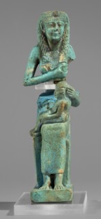 Figurine of the goddess Isis nursing Horus, Harpocrates myth., Isis myth.; Egyptian deities, female