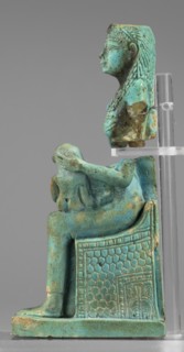 Figurine of the goddess Isis nursing Horus; Harpocrates myth., Isis myth.; Egyptian deities; female
