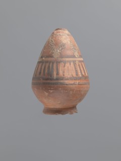 Bottle, Egyptian workshop. Painted Coptic pottery, 6th century, Egypt. Nile clay with distinct