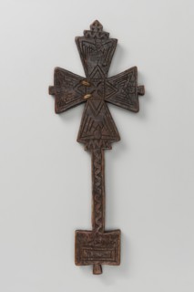 Hand-made Ethiopian cross, 19th century. The arms are triangular with central projections on each