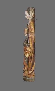 Figure of St. Mary Magdalene, ca. 1480, Southern Germany. Hollow wall sculpture, height 115.0 cm,