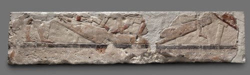 Fragments of wall decoration from the mastaba of the dignitary Tepemankh. Scenes of boat building
