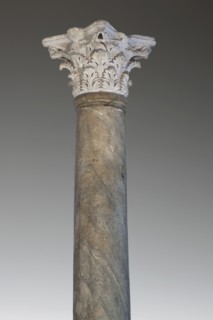 Column with Corinthian capital, Column of blue-green marble with a white marble capital. The smooth