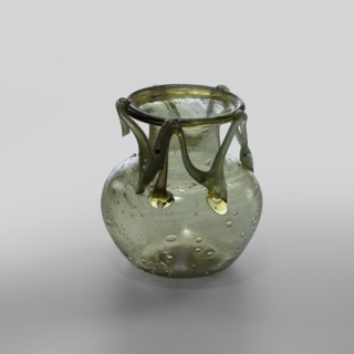Flask, unknown eastern workshop, glass vessel, miniature vessel, Type: Barag type VI:9. Transparent