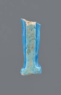 Shabti legs, Mummy-shaped figurine fragment: legs preserved from the knees down. Feet rest on a