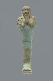 Ushabti, Mummy-shaped figurine shabti, 664–332 BC, Late Period, Egypt. Standing on a base with a