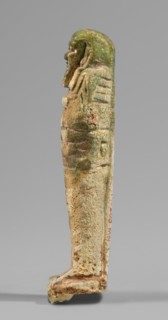 Ushabti, Wigs, funerary figurines, hoes, inscriptions, grave goods. Mummy-shaped figurine, standing