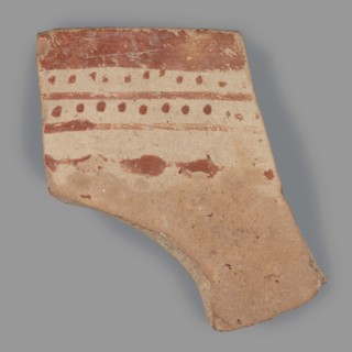 Fragment of a bowl, unknown Northern Mesopotamian workshop, checkerboards, geometric motifs,