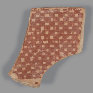 Fragment of a bowl, unknown Northern Mesopotamian workshop. Checkerboards, geometric motifs,