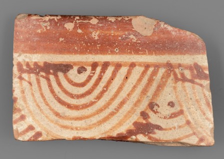 Fragment of a bowl, unknown Northern Mesopotamian workshop, painted pottery, geometric motifs,