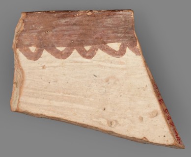 Fragment of a bowl, unknown Northern Mesopotamian workshop, painted pottery with geometric motifs,
