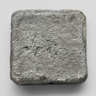 Lead weight, Greek letters in the corners EMIT; Athens, Attica; 4th–2nd century BC; weight; height