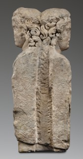 Double herm with heads of Apollo, unknown Roman workshop; sculpted Roman marble herm; subject: