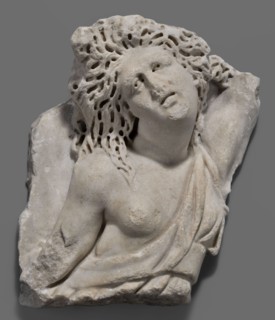 Fragment of a sarcophagus with a depiction of the Amazonomachy, unknown Roman workshop, 2nd quarter