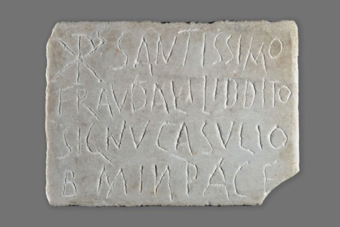 Tombstone with Latin Christian inscription, unknown Roman workshop, 4th–5th century, Roman Empire
