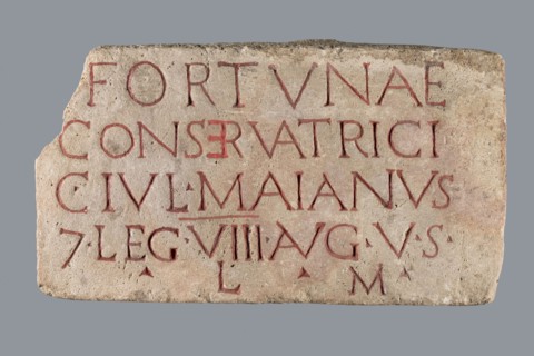 Slab with a Latin votive inscription for Fortuna Conservatrix, Caius Iulius Maianus 2nd–3rd century