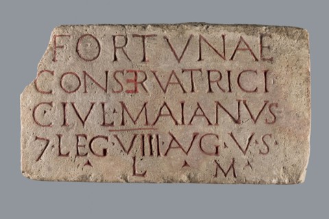 Slab with a Latin votive inscription for Fortuna Conservatrix, Caius Iulius Maianus 2nd–3rd century