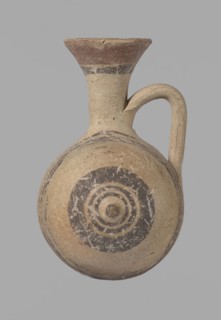 Cypriot gourd jug, Excavated at Nea Paphos Cyprus. Cypriot pottery, Cypriot Bichrome Ware III.