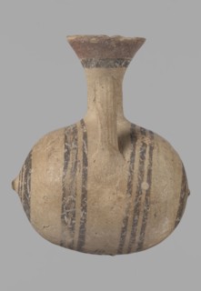 Cypriot gourd jug, Excavated at Nea Paphos Cyprus. Cypriot pottery, Cypriot Bichrome Ware III.