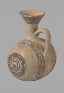 Cypriot gourd jug, Excavated at Nea Paphos Cyprus. Cypriot pottery, Cypriot Bichrome Ware III.