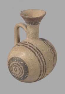 Cypriot gourd jug, Excavated at Nea Paphos Cyprus. Cypriot pottery, Cypriot Bichrome Ware III.