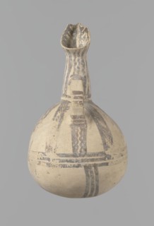 Jug, excavations at Nea Paphos Cyprus — Cypriot pottery, Bronze Age White Painted IV. The jug has a