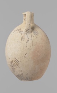 Jug, Excavated at Nea Paphos Cyprus. Cypriot pottery, Bronze Age Cypriot White Painted I. Jug with