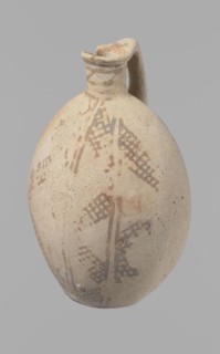 Jug, Excavated at Nea Paphos Cyprus. Cypriot pottery, Bronze Age Cypriot White Painted I. Jug with