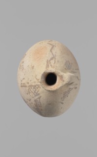 Jug, Excavated at Nea Paphos Cyprus. Cypriot pottery, Bronze Age Cypriot White Painted I. Jug with