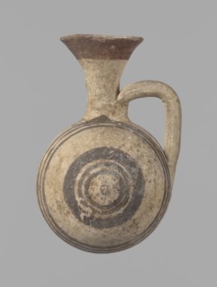 Cypriot gourd jug. A small vessel with a barrel-shaped gourd-shaped body, without a foot, with a