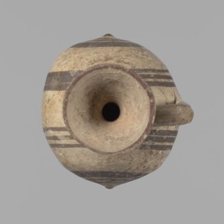 Cypriot gourd jug, A small vessel with a barrel-shaped gourd-shaped body, without a foot, with a
