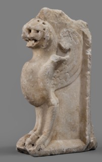 Bench support with a griffin figure, unknown Roman workshop; furniture; griffins myth.; Roman