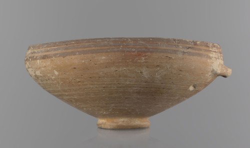 Bowl, excavations at Nea Paphos Cyprus — Bronze Age, 1650–1200 BC. Ceramic footed bowl/goblet on a