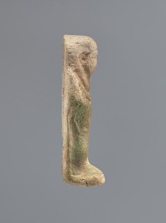 Shabti, mummy-shaped figurine shabti, funerary gift, standing on a base, back supported by a flat