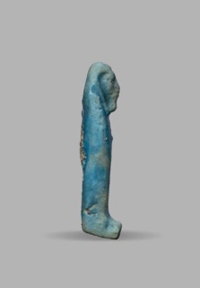 Ushabti, Wigs, funerary figurine, mummy-shaped figurine. The arms are not distinct, with a slight